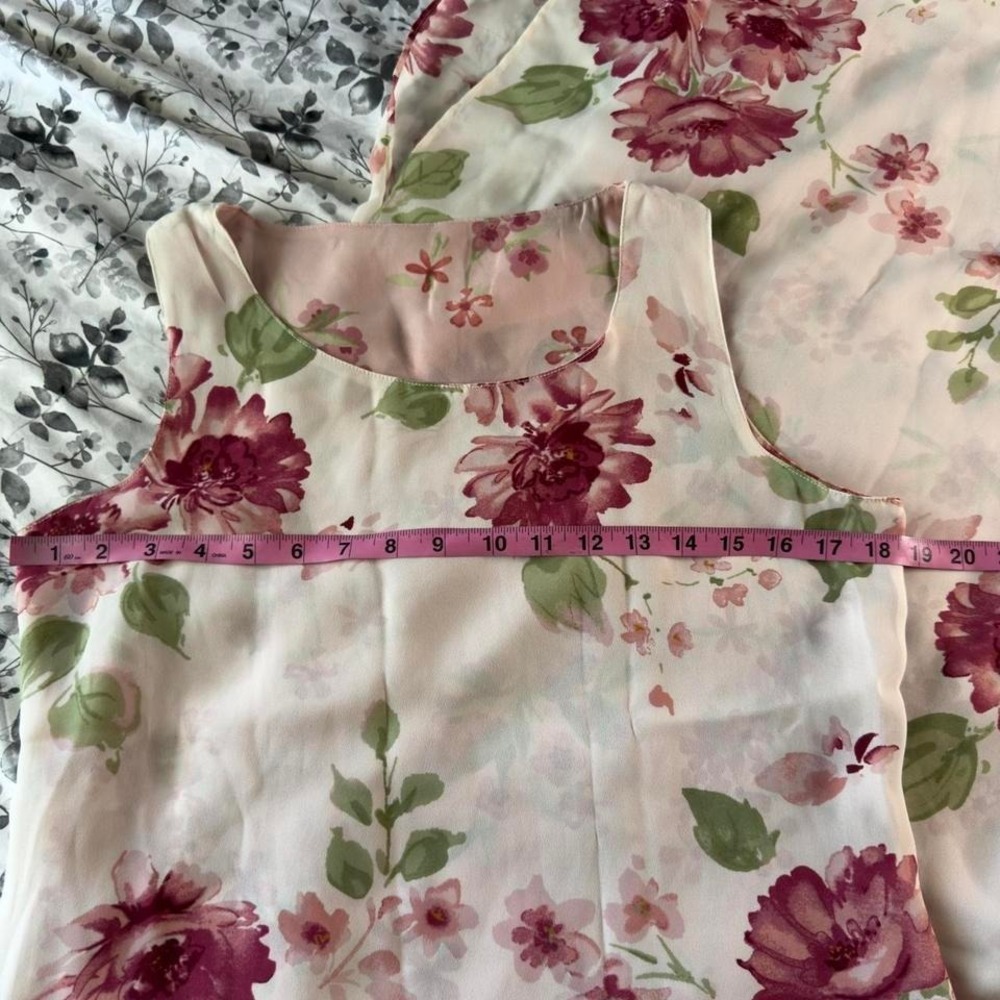 Vintage 2-in-1 Cottage Core Lightweight Floral Maxi Dress - Picture 6 of 8